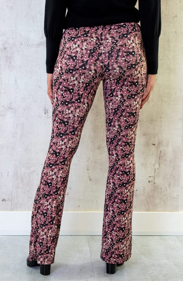 Flared Broek Bloemenprint Dust Roze – shoparchief, foto 10