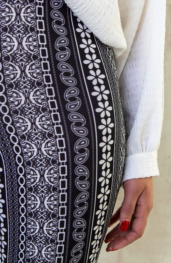 Flared Broek Print Zwart – shoparchief, foto 2
