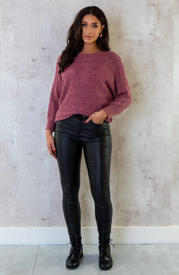 Gehaakte Top Lurex Longsleeve Dust Roze – shoparchief, foto 6