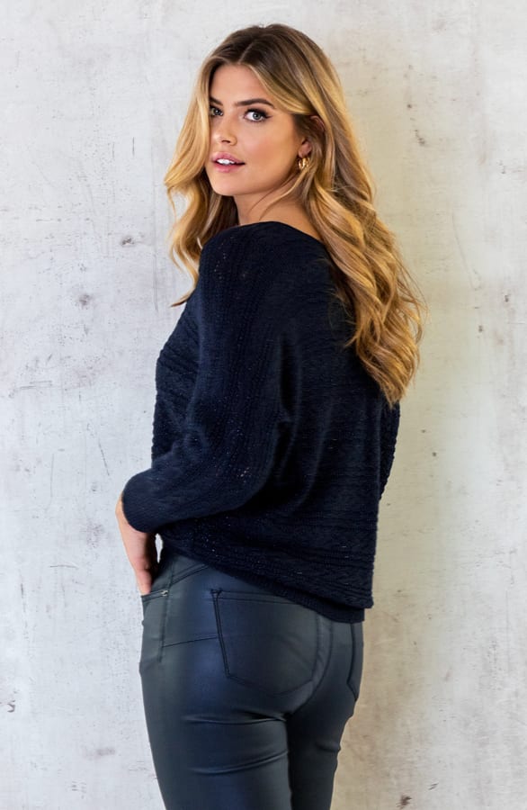 Gehaakte Top Lurex Longsleeve Marine 1 – shoparchief, foto 3