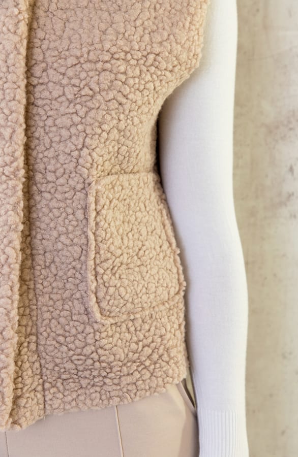 Gilet Pocket Teddy Light Camel – shoparchief, foto 7