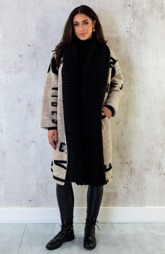 Knitted Sjaal Ultra Zwart – shoparchief, foto 7
