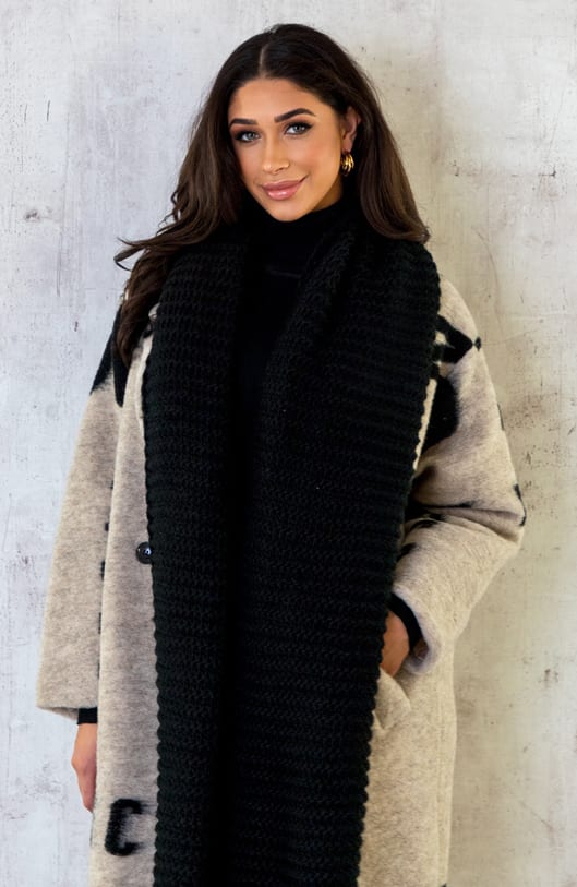 Knitted Sjaal Ultra Zwart – shoparchief, foto 5