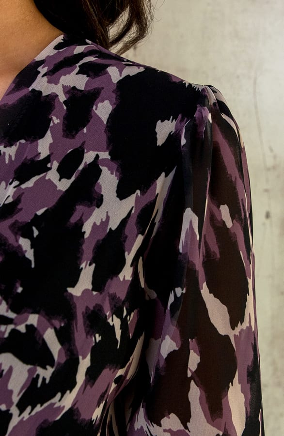 Limited Print V-hals Jurk Mauve – shoparchief, foto 6