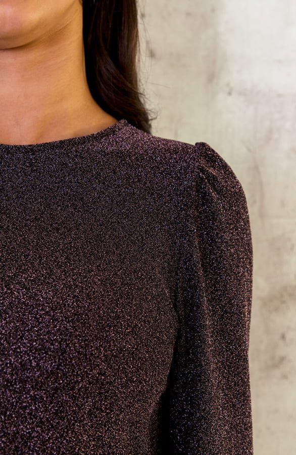 Lurex Ruffle Jurk Rosé – shoparchief, foto 7
