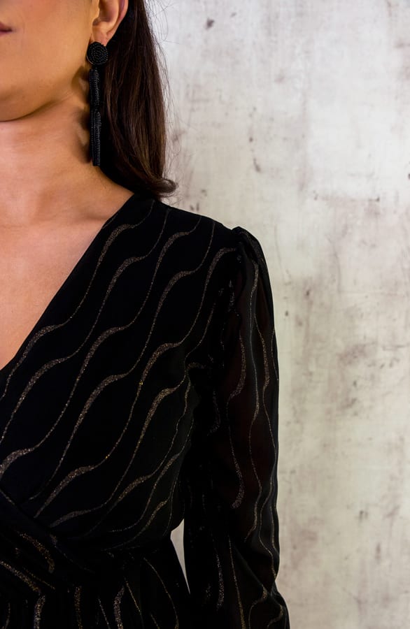 Luxury V-Hals Jurk Gold – jurken, foto 11