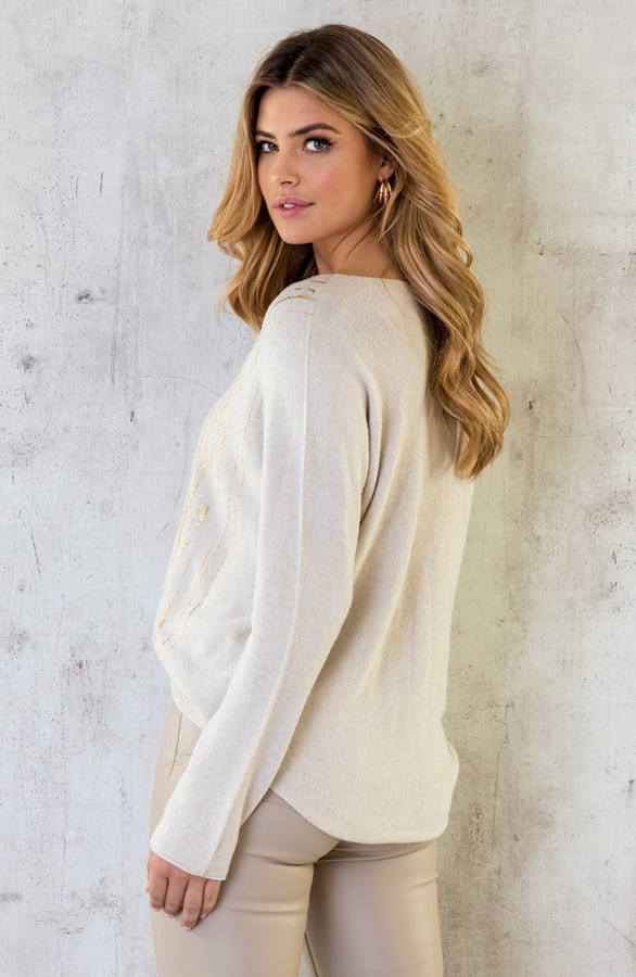 Metallic Soft Trui Light Beige – shoparchief, foto 3