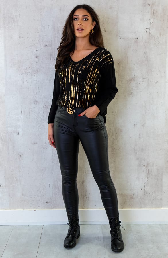 Metallic Soft Trui Zwart – shoparchief, foto 6