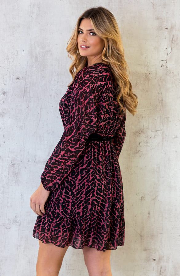 Print Jurk Sleeve Dust Roze – shoparchief, foto 2