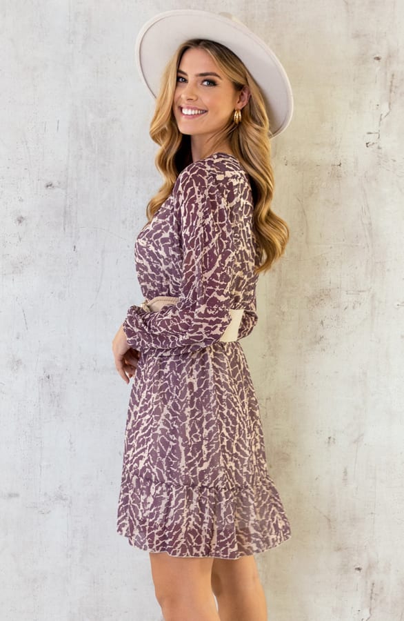 Print Jurk Sleeve Mauve – shoparchief, foto 2