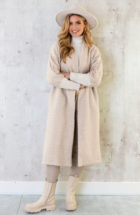 Soft Teddy Vest Lang Beige – shoparchief, foto 4