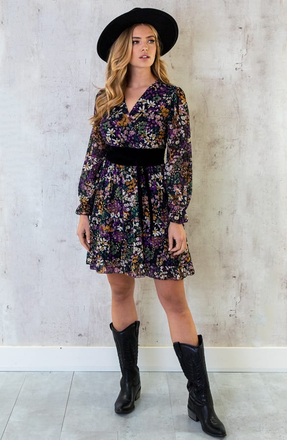 V-Hals Jurk Colorful Flower – shoparchief, foto 5