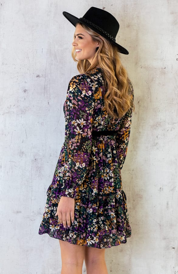 V-Hals Jurk Colorful Flower – shoparchief, foto 4