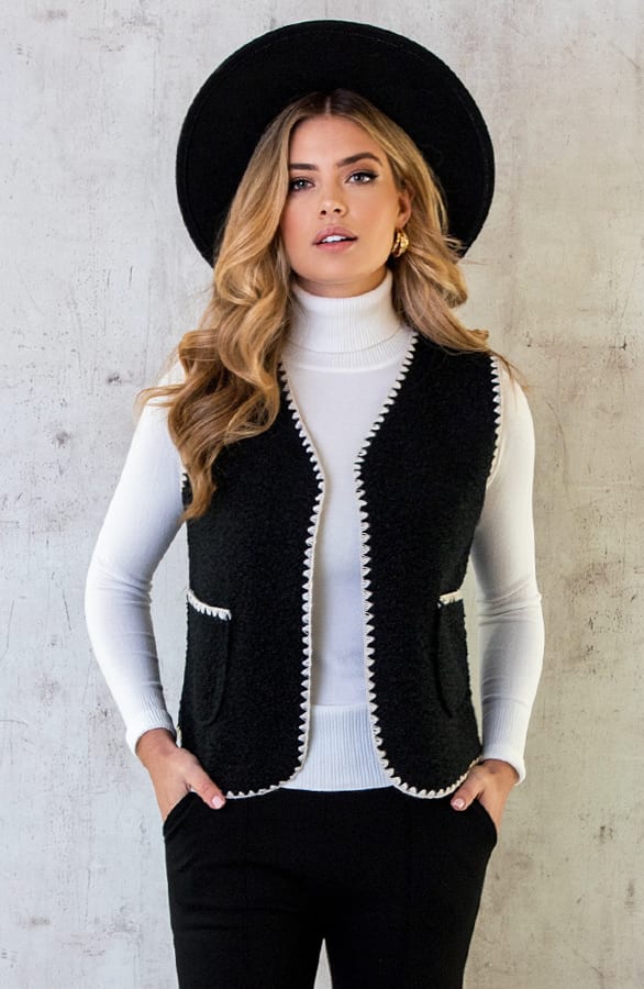 Detailed Gilet Zwart – shoparchief, foto 2