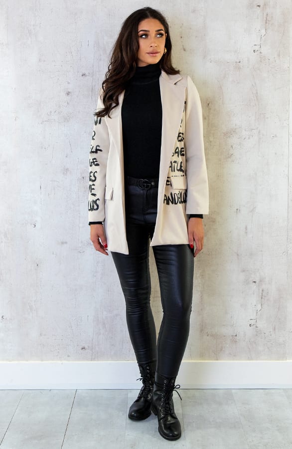 Graffiti Blazer Beige – shoparchief, foto 5