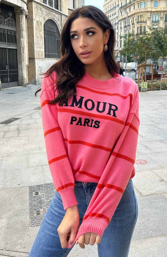 Amour Paris Sweater Roze Oranje – shoparchief, foto 4
