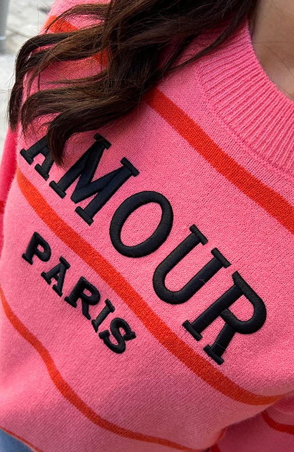 Amour Paris Sweater Roze Oranje – shoparchief, foto 7