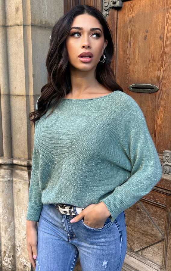 Back Bow Detail Sweater Mint – shoparchief, foto 8