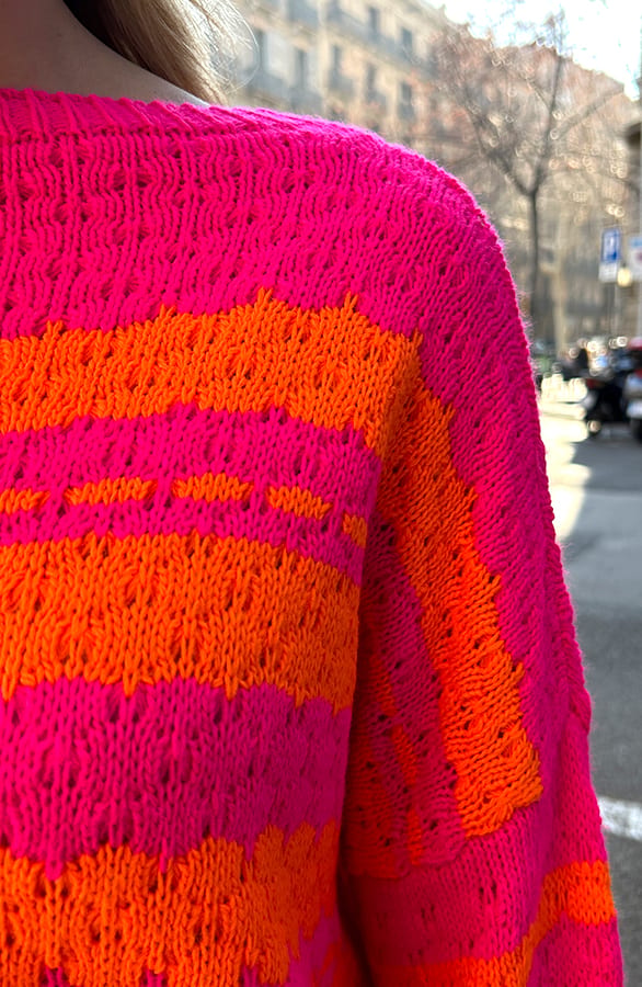 Boho Knitted Sweater Fuchsia – shoparchief, foto 6