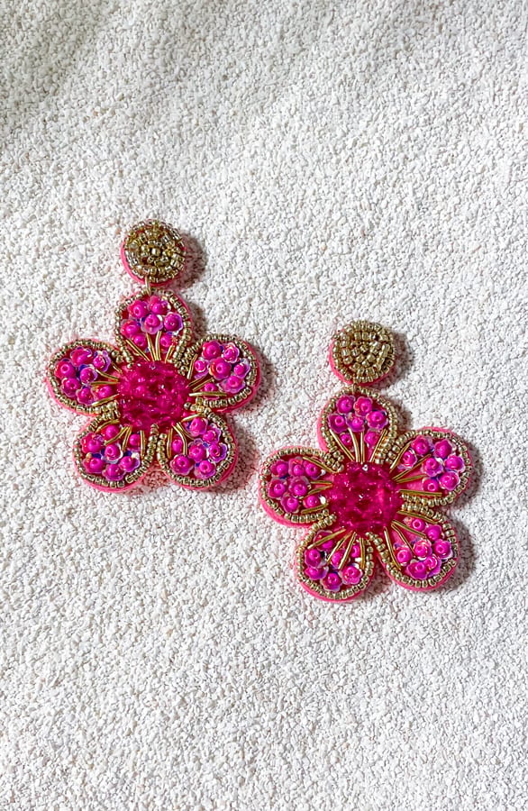 Boho Oorbellen Fuchsia – shoparchief, foto 2