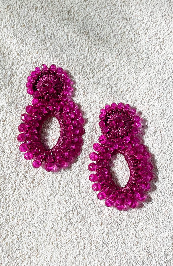 Crystal Luxury Oorbellen Fuchsia – shoparchief, foto 2