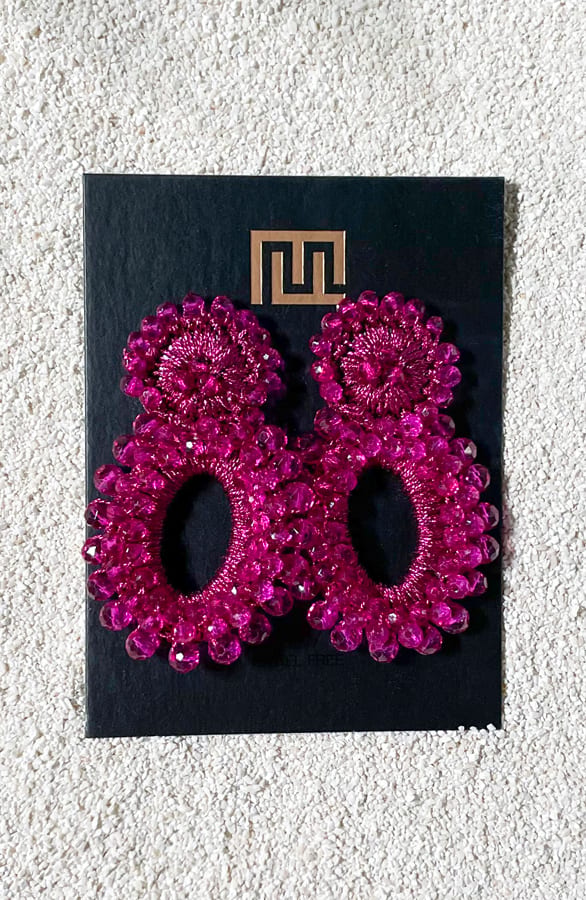 Crystal Luxury Oorbellen Fuchsia – shoparchief, foto 3