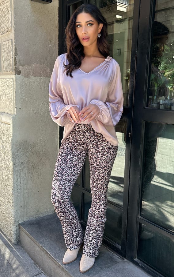 Flared Broek Flowerly Print – shoparchief, foto 4