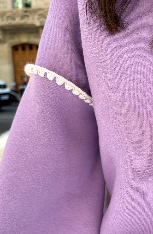 Gestreepte Detail Sweater Paars Ecru – shoparchief, foto 4