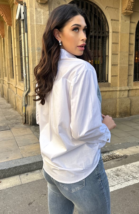 Heart Blouse Katoen White – shoparchief, foto 5