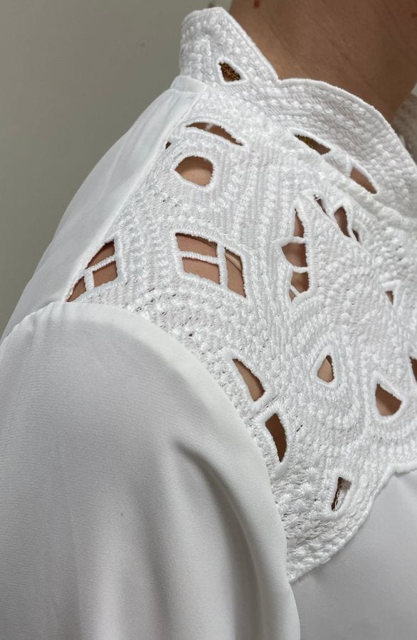 Luxury Kanten Blouse Ecru – shoparchief, foto 2