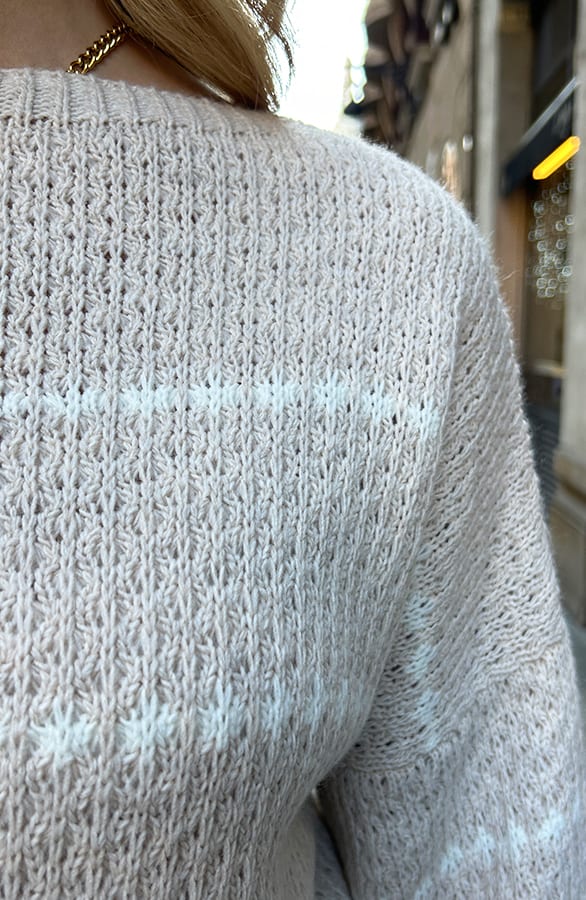 Oversized Stipjes Trui Light Beige – shoparchief, foto 4