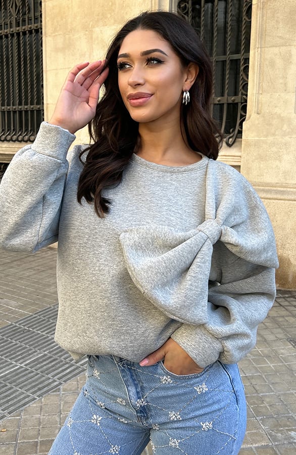 Oversized Strik Trui Grijs – shoparchief, foto 4