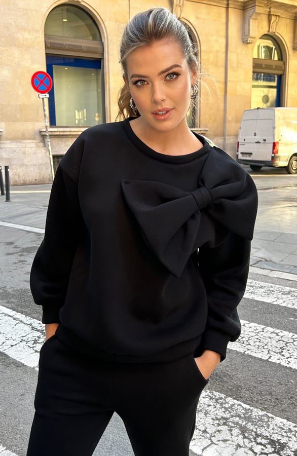 Oversized Strik Trui Zwart – shoparchief, foto 1