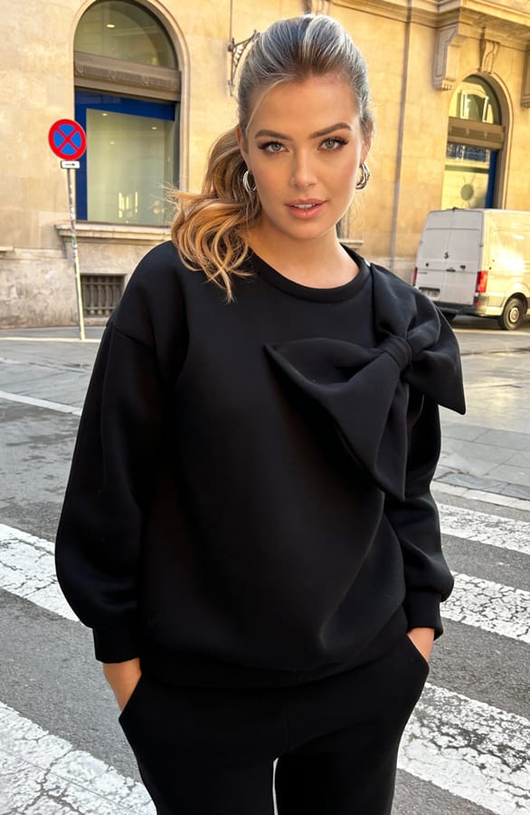 Oversized Strik Trui Zwart – shoparchief, foto 5