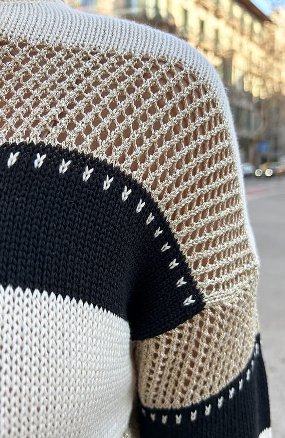 Strepen Sweater Gehaakt Detail Goud – shoparchief, foto 6