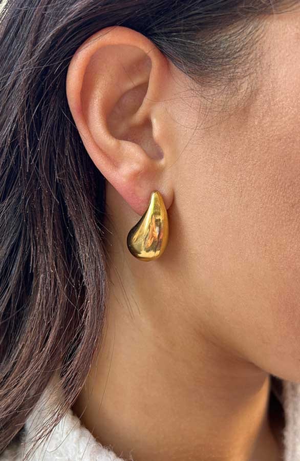 Teardrop Chunky Oorbellen Goud – shoparchief, foto 5