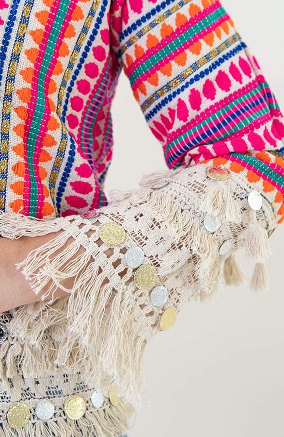 Boho Cardigan Handmade Fuchsia – shoparchief, foto 5