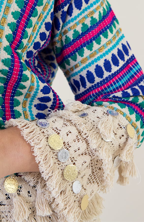 Boho Cardigan Handmade Kobalt – shoparchief, foto 5