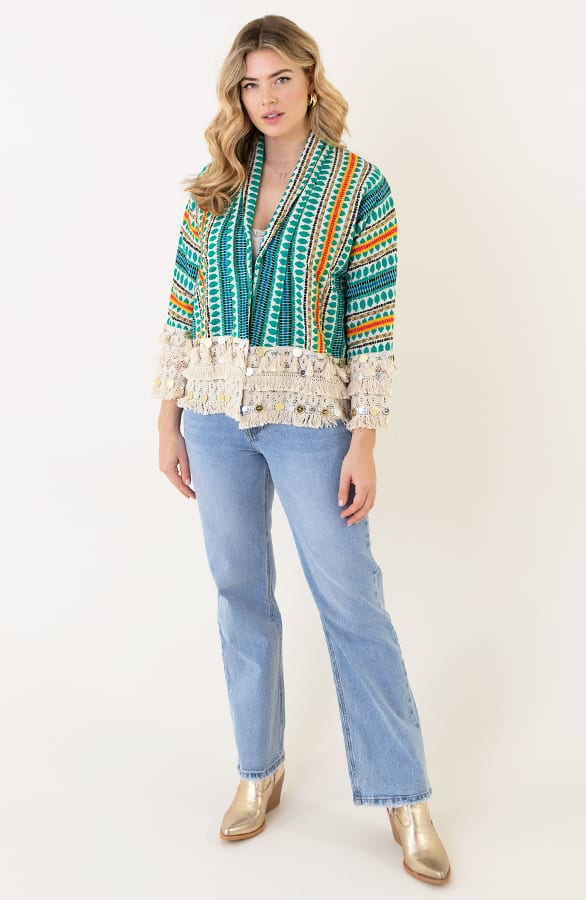 Boho Cardigan Handmade Mint – shoparchief, foto 4