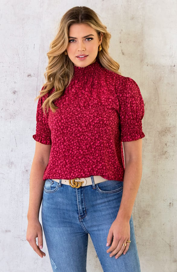 Col Top Floral Print Pink – shoparchief, foto 7