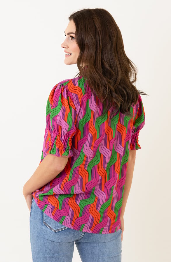 Col Top Print Groen Oranje – shoparchief, foto 3