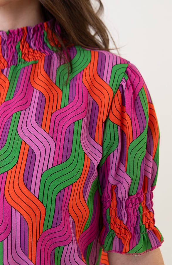 Col Top Print Groen Oranje – shoparchief, foto 5