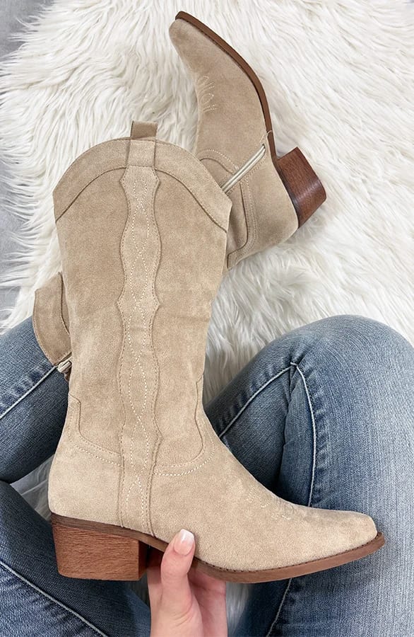 Cowboy Boots High Beige – shoparchief, foto 1