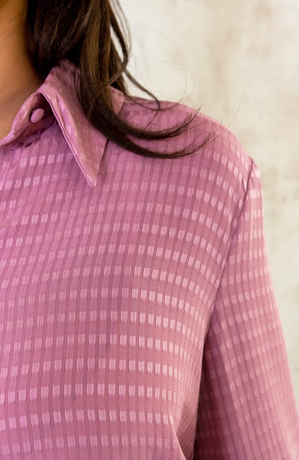 Detailed Oversized Blouse Dust Roze – shoparchief, foto 4