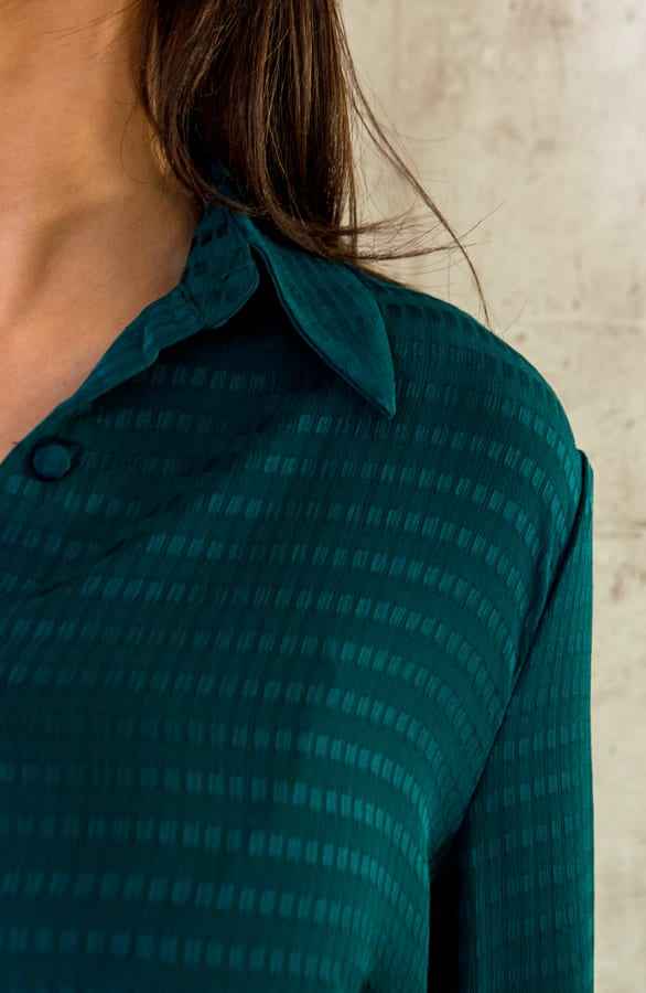 Detailed Oversized Blouse Smaragd – shoparchief, foto 4
