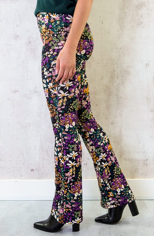 Flared Broek Print Colorful Flower – shoparchief, foto 2
