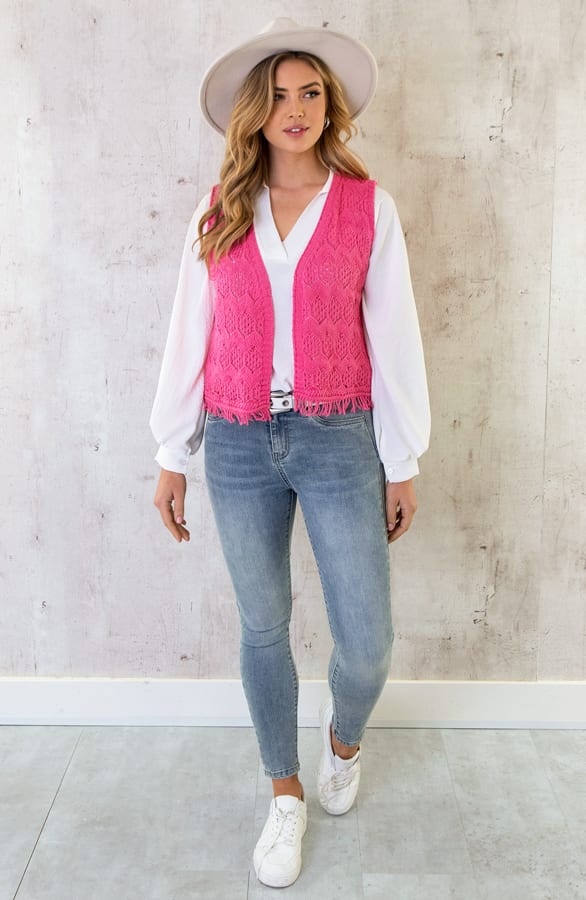 Gehaakt Gilet Candy Pink – shoparchief, foto 10