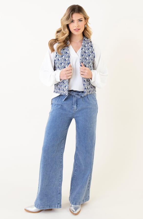 Gilet Print Blauw – shoparchief, foto 3