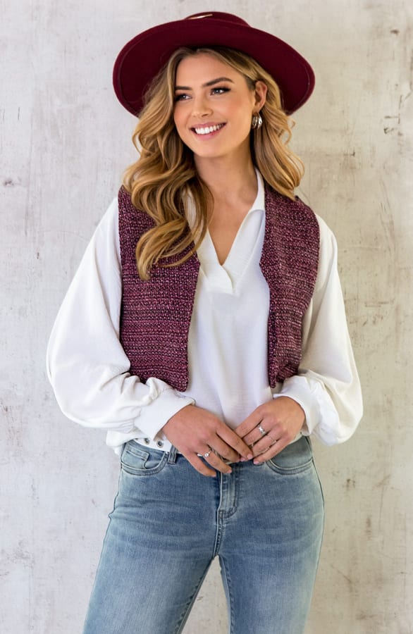 Gilet Woven Exclusive Pink – shoparchief, foto 1