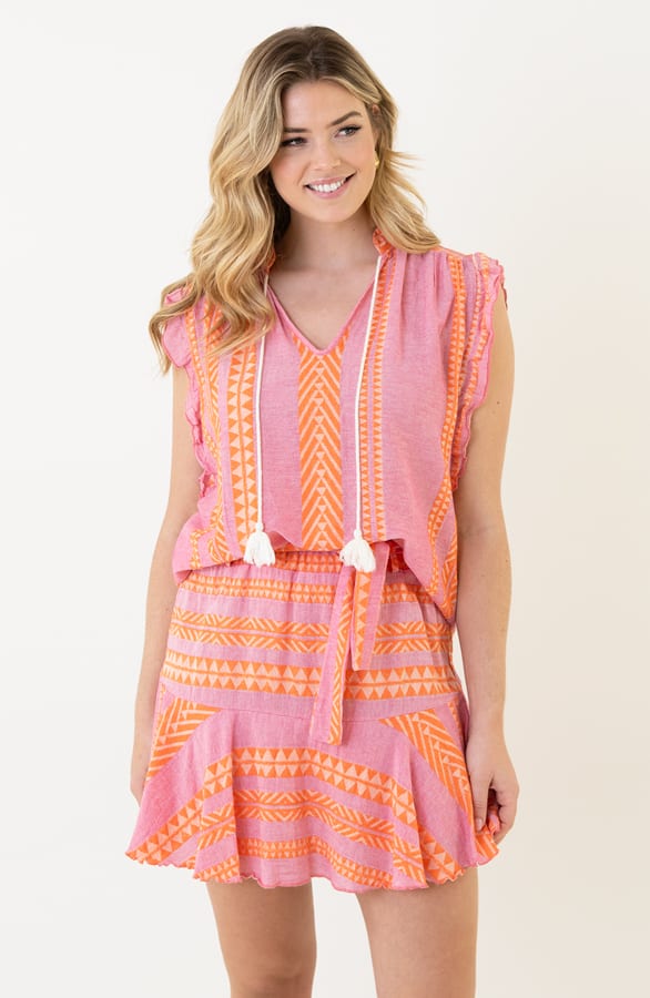 Kelim Ruffle Top Pink Orange – shoparchief, foto 9